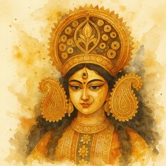 Obraz premium Maha navami background illustration. 