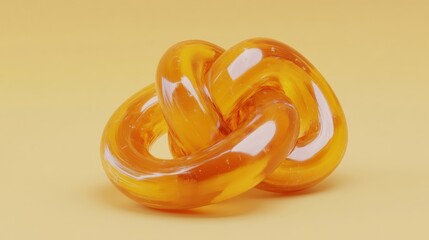 Abstract, translucent, amber knot