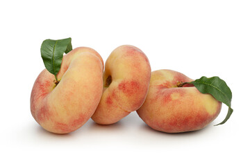Ripe fig peaches on white isolated background