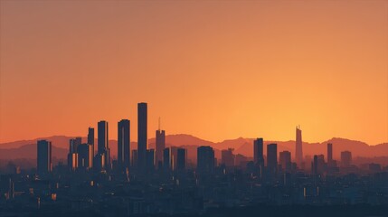 Obraz premium Urban Sunset Skyline