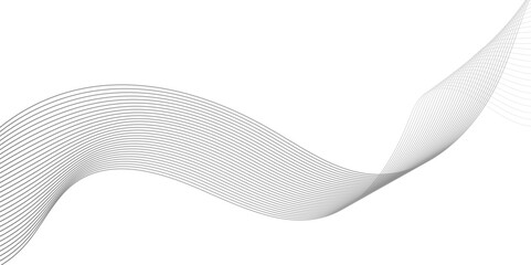 Abstract technology lines on white background. Undulate Grey Wave Swirl, frequency sound wave, twisted curve lines with blend effect, wave with lines created using blend tool.