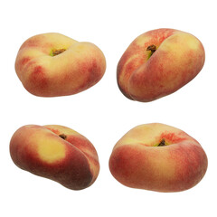 Ripe fig peaches on white isolated background