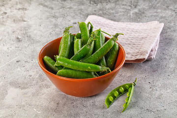 Ripe swwet organic green peas