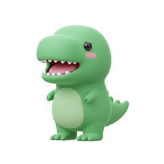 Fototapeta premium Cute green t-rex dinosaur 3d character