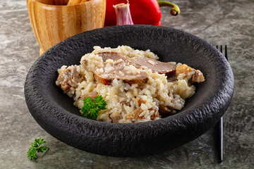 Risotto woth fried duck breast