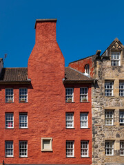 A historic tenement on Edinburgh's Royal Mile, Scotland, United Kingdom