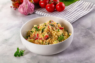 Cous cous with vegetables tabulle