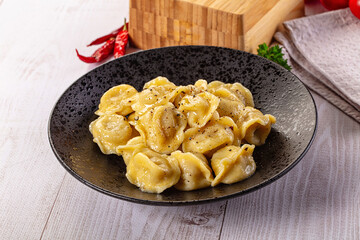 Tasty Russian dumplings with meat