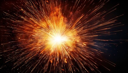 fiery explosion burst with sparks on black background nebula sparks illustration
