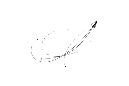 Vertical line with circles at the end and arrows pointing towards the center in black and white design