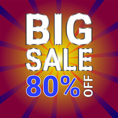 Big Sale 80% Off - Gradient Sunburst Promotion Banner