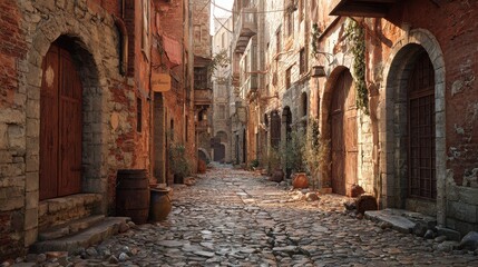 Fototapeta premium narrow street in the old town