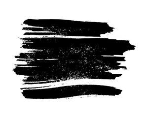 Black brush stroke on white background