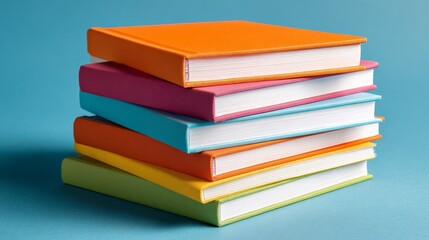 Stack of blank notebooks. Modern stationery concept