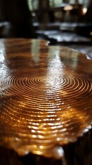 Obraz premium Polished Wooden Tree Stump Top.