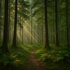 Obraz premium morning in the forest
