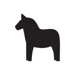 Dala horse silhouette vector flat illustration design on white background