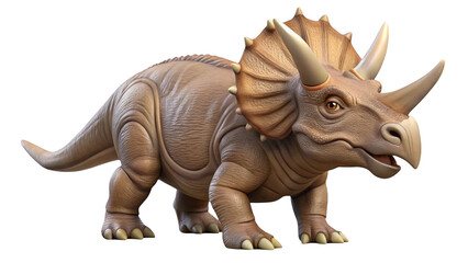 Fototapeta premium 3d triceratops dinosaur isolated on transparent background