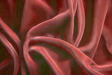 Luxurious Velvety Fabric with Rich Folds and Drapes