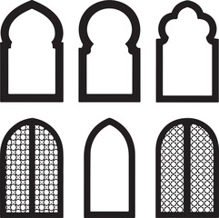 Fototapeta premium Islamic architectural window designs vector