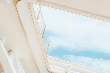Concrete Bridge Geometry Against Blue Sky