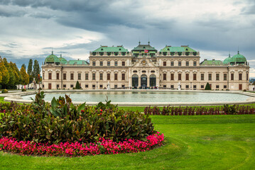 Historic Belvedere Palace with gardens in Vienna
