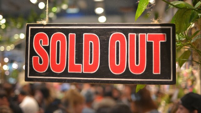 Sold out sign in market