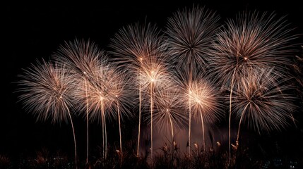 Fireworks display in the night sky