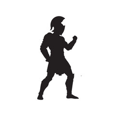 Silhouette of Gladiator vector flat illustration design