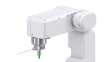 A robotic arm with a precision tool is positioned for operation. Concept: automation, technology, machinery