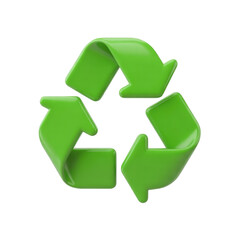 Fototapeta premium Green recycling symbol with arrows represents eco-friendly sustainability and waste management icon