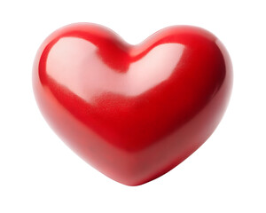 Obraz premium A shiny red heart symbol isolated on a transparent background