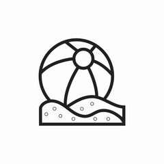 beach ball sand icon sign vector