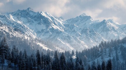beautiful snow covered mountains landscape kashmir state india © Johannes