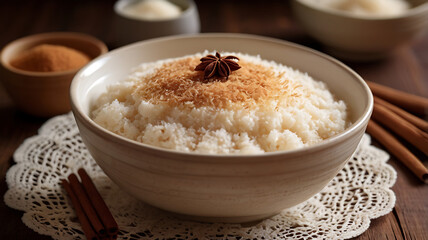 Arroz Doce – Brazilian Rice Pudding with Cinnamon from Countryside São Paulo
