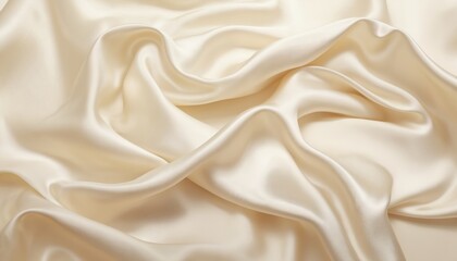 Obraz premium Soft, fluffy fabric in white with a smooth, flowing texture. Folded and curled edges create a wave-like appearance. Slightly wrinkled, adding a tactile experience. Luxurious feel of high-end material.