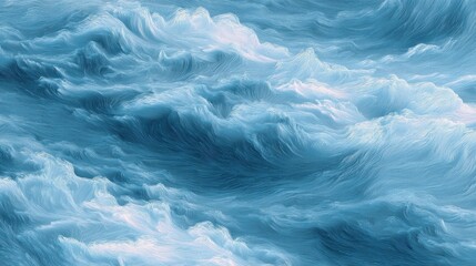 Fototapeta premium Ethereal blue waves in watercolor style create a serene and artistic texture background, evoking tranquility and depth. Abstract Blue Watercolor Waves Texture Background