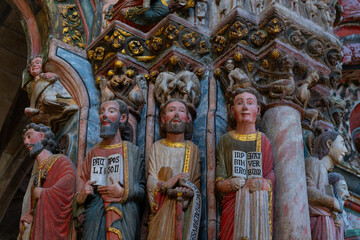 Portico of Paradise of Ourense Cathedral, dedicated to Saint Martin, in the province of Ourense, in the autonomous community of Galicia. Spain. Europe.