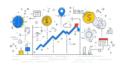 Fototapeta premium Abstract graphic of growth and business concepts