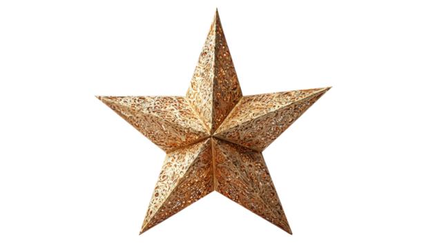 Ornate Golden Star Decoration for Festive Occasions and Elegant Interior Design