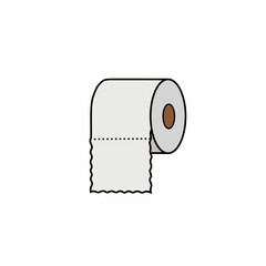 Toilet paper roll isolated on white background, bathroom hygiene concept illustration