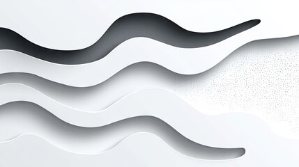 Abstract wavy design with layered paper effect.