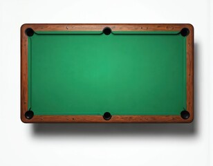 Obraz premium Classic green pool table with smooth surface and curved top. Billiard balls arranged, reflecting light, anticipating new challenge. Neatly placed, awaiting game.