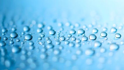 Abstract Background of Water Droplets on Blue Surface
