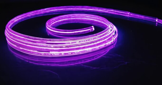 Purple led lights spiral pattern