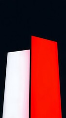 Abstract Geometric Composition - Red and White Rectangles