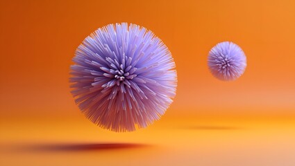 Abstract Purple Spheres - Minimalist 3D Art