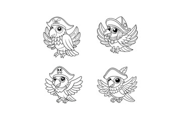 Obraz premium Set of parrots vector