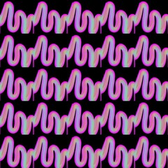 Colorful abstract wavy pattern on black background  