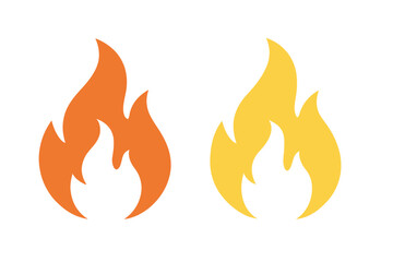 Vector illustration of flame and fire icons in flat style for design concepts